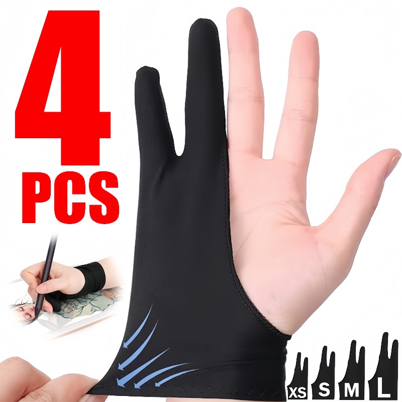 Drawing Glove Artist - Luvas de desenho anti-toque de fibra