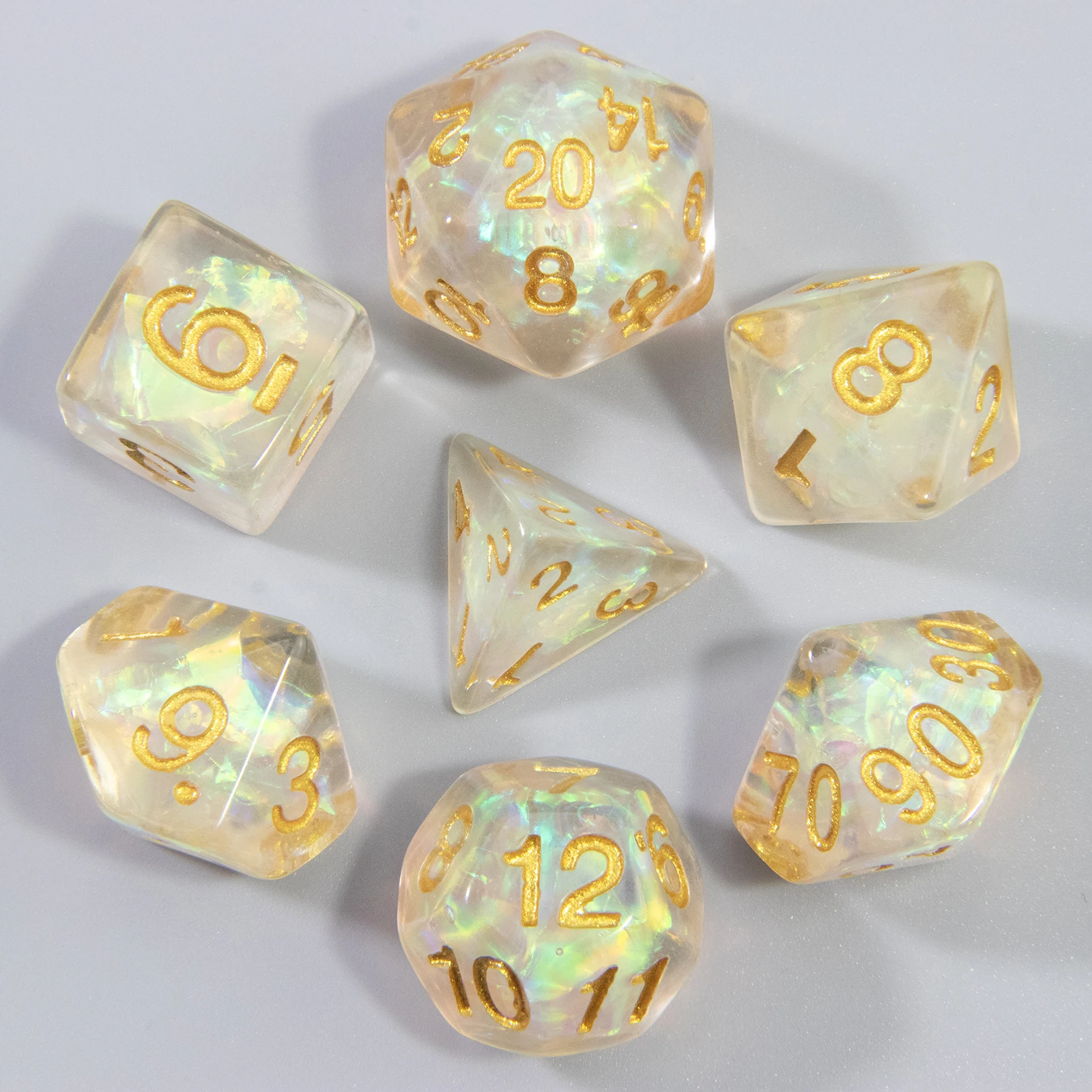 Tablet Accessories Set - Sequin Dice Polyhedral Dice Set, Role