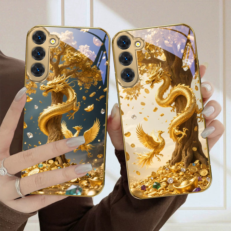 Tablet S9 Fe Accessories - Capa de Telefone de Vidro Dourado